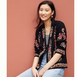 Anthropologie Ellen Embroidered Blazer 6